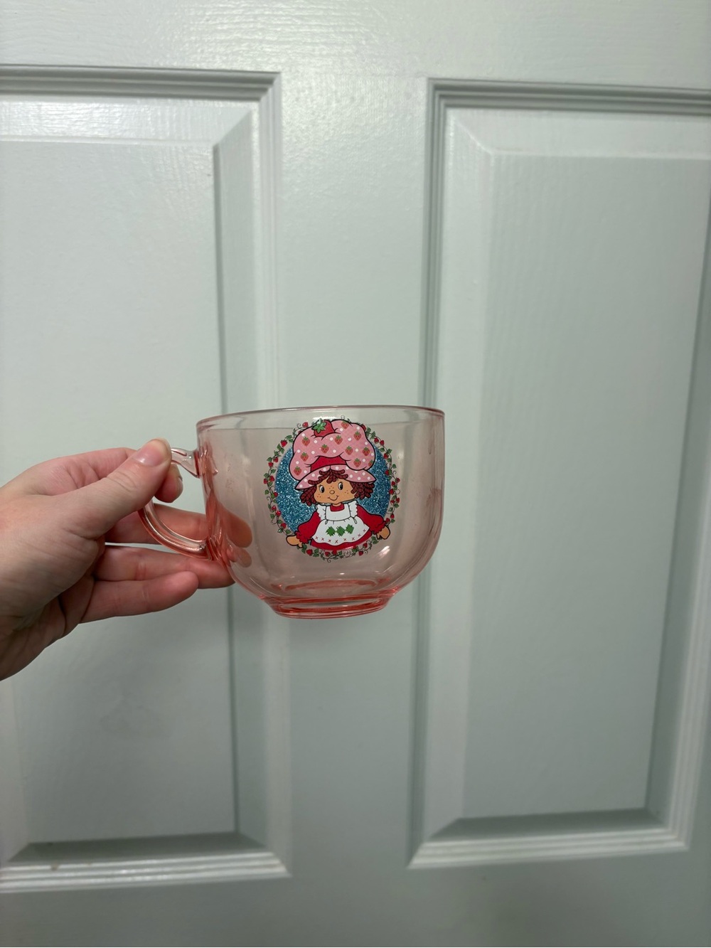 Strawberry Shortcake Pink Glass Tea Cup – Retro Character Mug
